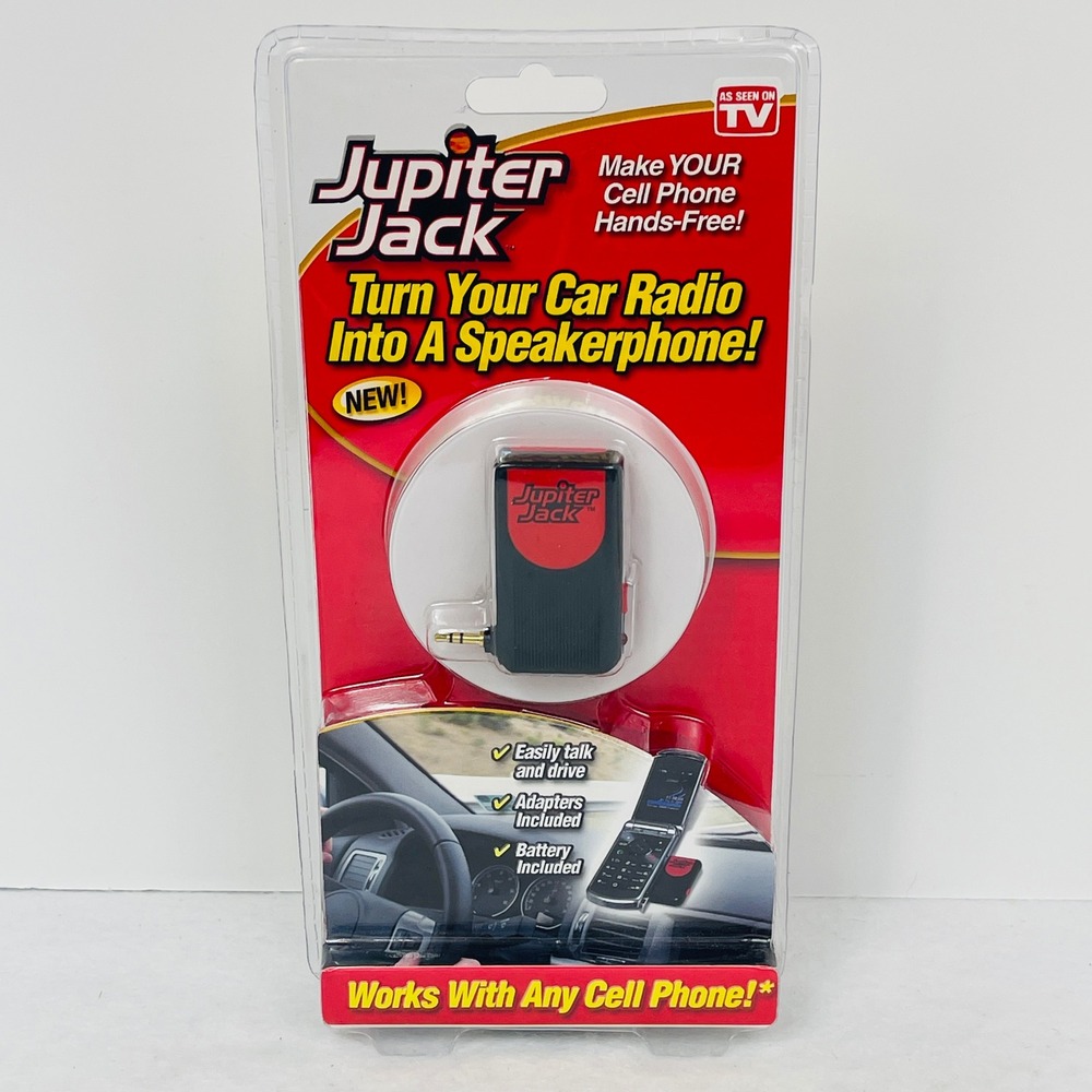 Jupiter Jack FM Transmitter Hands Free Car Speakerphone Black Red New